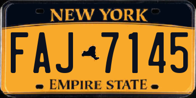 NY license plate FAJ7145