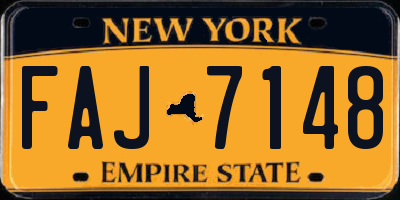 NY license plate FAJ7148