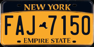 NY license plate FAJ7150
