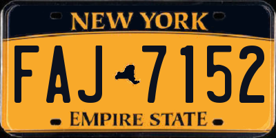 NY license plate FAJ7152
