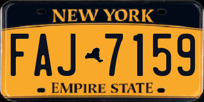 NY license plate FAJ7159