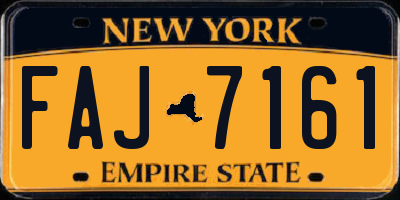 NY license plate FAJ7161