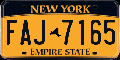 NY license plate FAJ7165