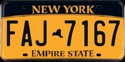NY license plate FAJ7167