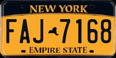 NY license plate FAJ7168