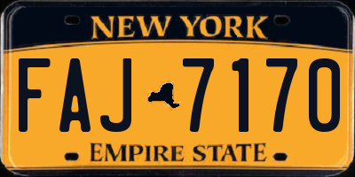 NY license plate FAJ7170