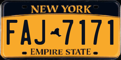 NY license plate FAJ7171