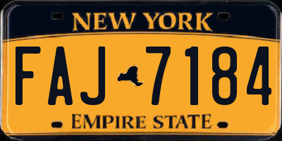 NY license plate FAJ7184