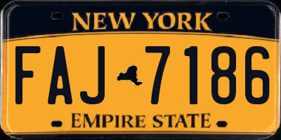 NY license plate FAJ7186
