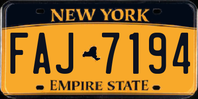 NY license plate FAJ7194