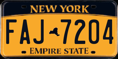 NY license plate FAJ7204