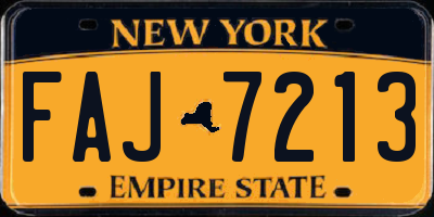 NY license plate FAJ7213