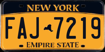 NY license plate FAJ7219