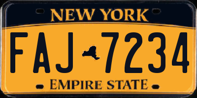 NY license plate FAJ7234