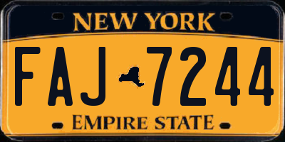 NY license plate FAJ7244