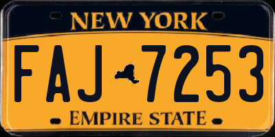 NY license plate FAJ7253