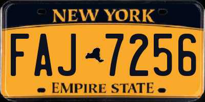 NY license plate FAJ7256