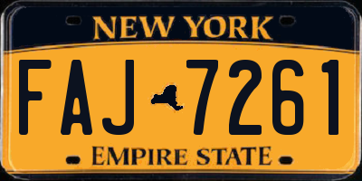 NY license plate FAJ7261