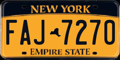 NY license plate FAJ7270