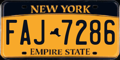 NY license plate FAJ7286