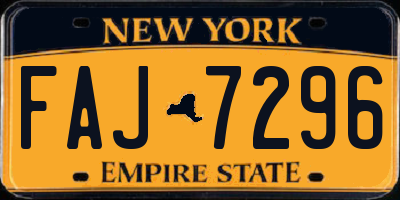 NY license plate FAJ7296