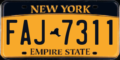 NY license plate FAJ7311