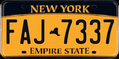 NY license plate FAJ7337