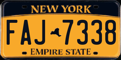NY license plate FAJ7338