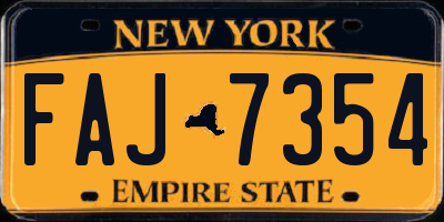 NY license plate FAJ7354