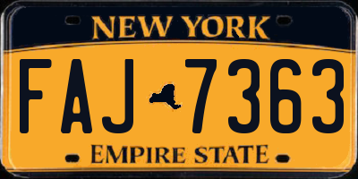 NY license plate FAJ7363