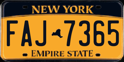 NY license plate FAJ7365