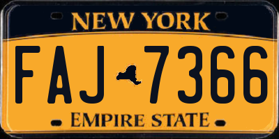 NY license plate FAJ7366