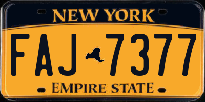 NY license plate FAJ7377