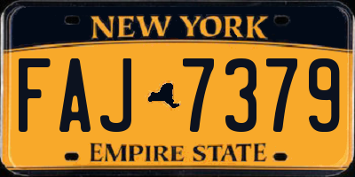 NY license plate FAJ7379