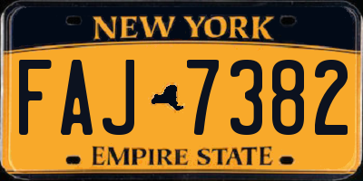NY license plate FAJ7382