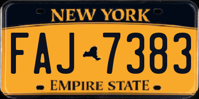 NY license plate FAJ7383
