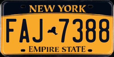 NY license plate FAJ7388
