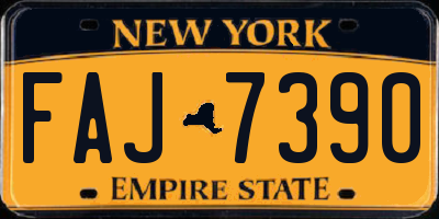NY license plate FAJ7390