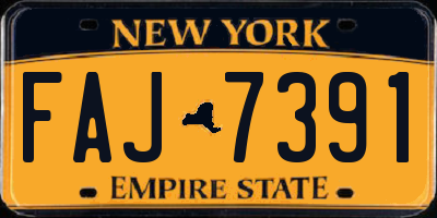 NY license plate FAJ7391