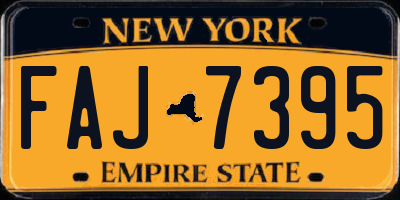 NY license plate FAJ7395