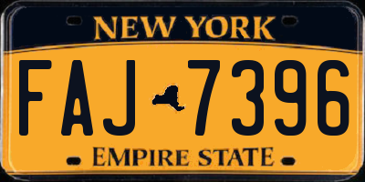 NY license plate FAJ7396
