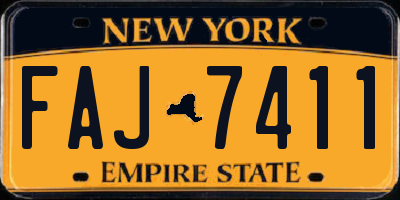 NY license plate FAJ7411