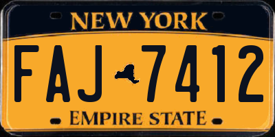 NY license plate FAJ7412