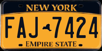 NY license plate FAJ7424