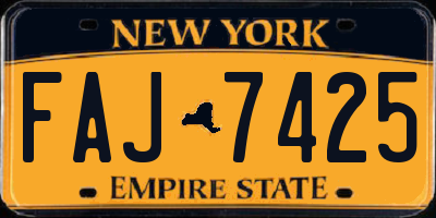 NY license plate FAJ7425
