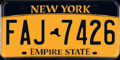 NY license plate FAJ7426