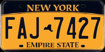 NY license plate FAJ7427