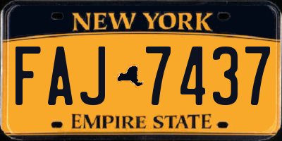 NY license plate FAJ7437