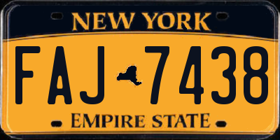NY license plate FAJ7438