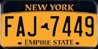 NY license plate FAJ7449